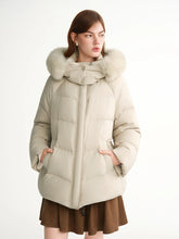 Load image into Gallery viewer, DUSHU Puff Down Jacket Long and Short Styles of Goose Down Jacket Women Fox Fur Collar 2025 Winter Outerwear Simple Commuting