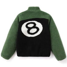 Load image into Gallery viewer, Streetwear Harajuku Winter Jackets Plush Fleece Coats Hip Hop Oversized Zipper Jacket No. 8 Billiard Patchwork Jacket Outwear