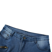 Load image into Gallery viewer, Men Slim Biker Ripped Long Denim Skinny Jeans