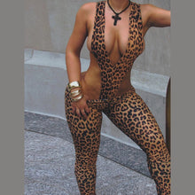Load image into Gallery viewer, Sisterlinda Sexy Wild Style Women Deep V-Neck Sleeveless Irregular Bodysuit 2 Piece Set
