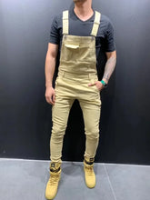 Load image into Gallery viewer, Men's Tie Dye Denim Overalls, Slim Fit and Slimming Jeans