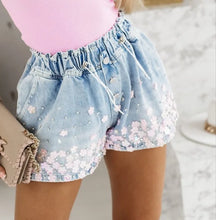 Load image into Gallery viewer, Denim Shorts for Women Streetwear Fashionable and Casual Rhinestone Versatile Y2k Cowboy Half Pants for Female Summer 2024 New