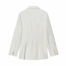 Load image into Gallery viewer, Women Suit Pants Two-Piece Set Buckle Decoration Long Sleeve Blazer Coat + Straight-Leg Pants 2 Pieces Sets Chic Woman Outfits