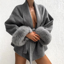 Load image into Gallery viewer, Luxury Mixed Color Faux Fur Long Sleeves Jacket