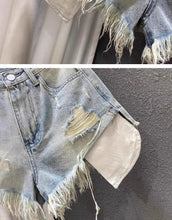 Load image into Gallery viewer, Women's A-shaped Slim-fit High-waisted Ripped Shorts