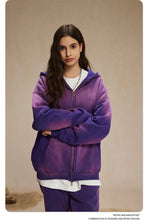 Lade das Bild in den Galerie-Viewer, ZODF Retro Men Spray-Dyed Zipper Hoodies Unisex