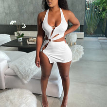 Lade das Bild in den Galerie-Viewer, Summer Hollow Sexy Orange Sleeveless Mini Dress