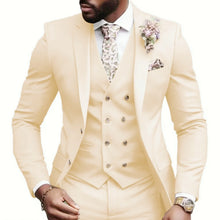 Load image into Gallery viewer, Casual Jacket Vest Pants 3Pcs Elegant Suits for Men Slim Fit