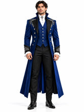 Load image into Gallery viewer, Men's 3 Piece Silver Embroidery Gothic Royal Suit