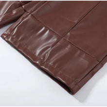 Load image into Gallery viewer, Street Women's Cropped Leather Jacket Skirt Set Stand Collar Zipper Coats Pleated Mini Skirts 2026 Spring Lady Fashion Suit