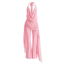 Load image into Gallery viewer, Sexy Chiffon Women Backless Halter Sleeveless V Neck Jumpsuit