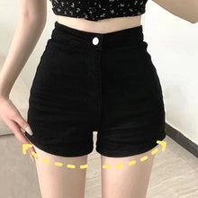 Lade das Bild in den Galerie-Viewer, High Waist Denim Elastic Shorts