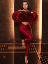 Lade das Bild in den Galerie-Viewer, Sisterlinda Furry Slash Neck Patchwork Sexy Hollow Stretch Jumpsuit