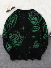 Load image into Gallery viewer, New Trendy Street Style Ripped Abstract Starry Sky Pattern Pullover Ripped Sweater Casual Crew Neck Knitted Men's Pullover