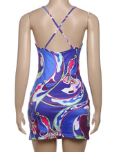 Lade das Bild in den Galerie-Viewer, Weird Puss Colorful Print Backless Sleeveless Dress