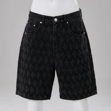 Load image into Gallery viewer, Ummer Men’s Denim Shorts Combine Classic and Fashionable Tattered Designs Straight Fit Loose Black Jeans Y2K High Street Shorts