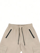 Load image into Gallery viewer, Men's 3/4-Length Cargo Shorts — Woven Twill Fabric, Multi-Pocket Casual Trousers. Non-Stretch Adult Apparel for Summer