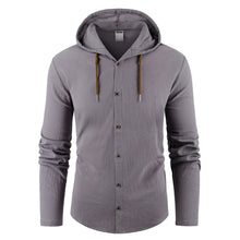 Load image into Gallery viewer, Men's Hooded Long Sleeve Solid Color Shirts