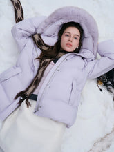Load image into Gallery viewer, DUSHU Puff Down Jacket Long and Short Styles of Goose Down Jacket Women Fox Fur Collar 2025 Winter Outerwear Simple Commuting