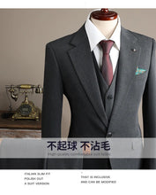 Load image into Gallery viewer, High Quality Men's Suit (jacket+vest+pants) Formal Business Office Men's Suits Groom Wedding Party Dress Solid Color Suit S-4XL