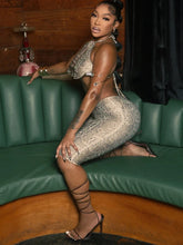 Lade das Bild in den Galerie-Viewer, Weird Puss Snake Print Sexy Halter Tank Tops+ Matching Pants