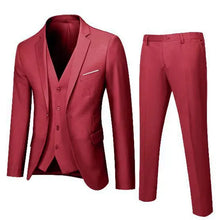 Load image into Gallery viewer, Men's Suit Clothes Sets Solid Business Gentleman Jacket+Vest+Pants Three-Piece Suits Elegant Slim High End Party Suit Outfit