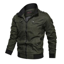 Load image into Gallery viewer, 2023 new Pilot Bomber Jacket Coats Mens Cotton Cargo Jackets With Zipper Pockets Retro Casual Work Jacket Male Clothing Outwear