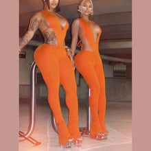 Load image into Gallery viewer, Sisterlinda Sexy Wild Style Women Deep V-Neck Sleeveless Irregular Bodysuit 2 Piece Set
