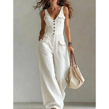 Load image into Gallery viewer, Elegant Women's Sleeveless V-Neck Tight Waist Wide-Leg Overall Jumpsuit