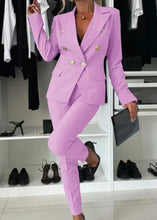 Load image into Gallery viewer, Two Piece Sets Woman Outfit 2025 Spring Solid Color Versatile Temperament Blazer Coat & Fashiona Casual Pocket Design Pants Set