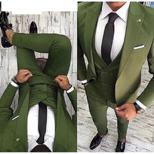 Load image into Gallery viewer, Men's Suits Prom Tuxedo Slim Fit 3 Piece Groom Wedding Suit For Men Custom Blazer Terno Masuclino 3 Pieces (jacket+vest+pant)