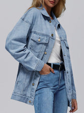 Load image into Gallery viewer, Women's Denim Long Sleeve Oversized Button Jacket