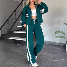 Load image into Gallery viewer, Women Two Piece Set Pants Sets Striped Jacket Matching Sets Y2k Tops Tracksuit Autumn Spring Long Pant Casual Outfit Suits 2025