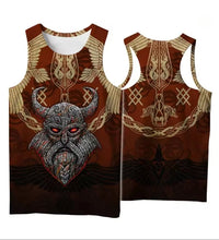 Load image into Gallery viewer, Nordic Viking Mythology Themed Men's Sleeveless Vest 3D Printed Men's Top Streetwear Retro Vest Tank Top Men Mens Clothing