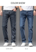 Charger l'image dans la galerie, Summer New Men's Thin Jeans Elastic Waist Loose Straight Comfortable Casual Denim Pants Brand Trousers Plus Size 42 44 46