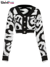 Lade das Bild in den Galerie-Viewer, Weird Puss y2k Sweet Cardigan Sweater