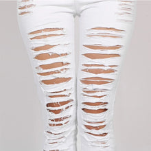 Lade das Bild in den Galerie-Viewer, High Waist Ripped Jeans for Women Skinny Black