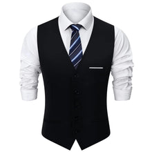 Load image into Gallery viewer, Mens Suit Vest Male Business Formal Wedding Office Birthday Party Outfit Set Easter Church Jacket Black Waistcoat