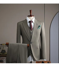 Load image into Gallery viewer, High Quality Men's Suit (jacket+vest+pants) Formal Business Office Men's Suits Groom Wedding Party Dress Solid Color Suit S-4XL