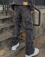 Load image into Gallery viewer, Men Vintage Bootcut Washed Distressed High Waist Jeans