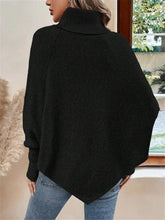Charger l'image dans la galerie, Twisted Sweater Turtleneck Button Bat-sleeve Design Pullover