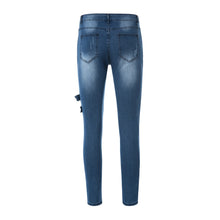 Load image into Gallery viewer, Men Slim Biker Ripped Long Denim Skinny Jeans