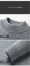 Load image into Gallery viewer, Men's Mock Neck 100% Pure Woolen Sweaters Autumn Winter Warm Cashmere Sweater Solid Knitted Pullovers for Men Slim Knitwear Tops