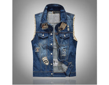 Lade das Bild in den Galerie-Viewer, Men Denim Vest Jacket