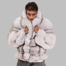 Load image into Gallery viewer, Real Fur Coat Men Natural Fox Fur Coats Turndown Collar Luxury Winter Men's Coat High Quality Warm Blue Fox