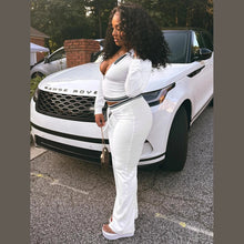 Load image into Gallery viewer, Women Fleece Tracksuit Half-Zip Top Drawstring Wide Leg Two Piece Set