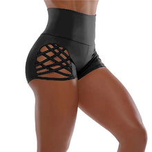 Load image into Gallery viewer, Women High Wasit Hollow-out Workout Safty Shorts