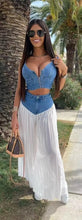 Lade das Bild in den Galerie-Viewer, 2 Piece Sets Denim Camisole Wide Leg Pants