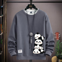 Lade das Bild in den Galerie-Viewer, Men Cartoon Panda Print Long Sleeve Sweatshirt