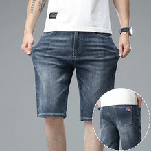 Load image into Gallery viewer, Summer Thin Men Korean Fashion Stretch Denim Shorts Classic Washed Straight Fit Knee Length Casual Versatile Jean Short Pants